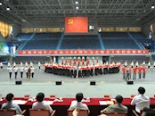 beat365正版唯一官网舞蹈学院顺利完成庆祝建党90周年文艺晚会《我们的旗帜》模拟场地排练任务